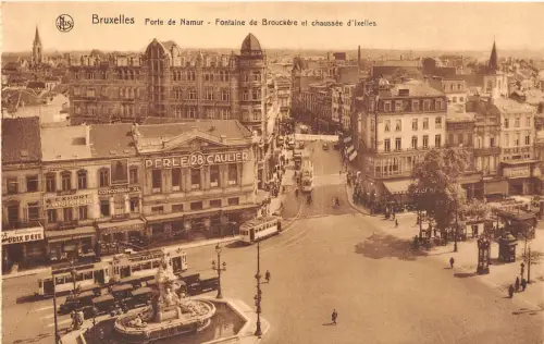 Br35040 Bruxelles Fontaine de Brouckere et chaussee d Lxelles Tramways belgium