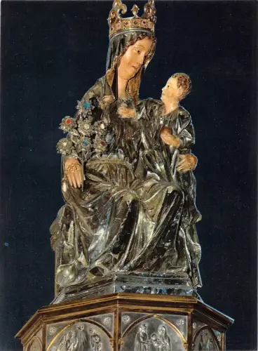 BT1998 imagen de ntra sra de roncesvalles spanien skulptur postkarte