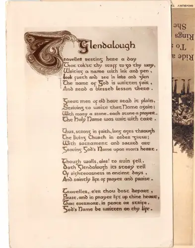 uk41514 glendalough ireland real photo