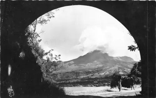 uk41765 pelee mount seen trough the corbet saint pierre guadeloupe Guadelupa