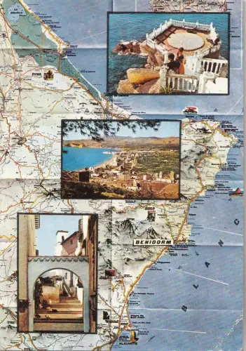 BF22762 benidorm espana map cartes geographiques spain front/back image