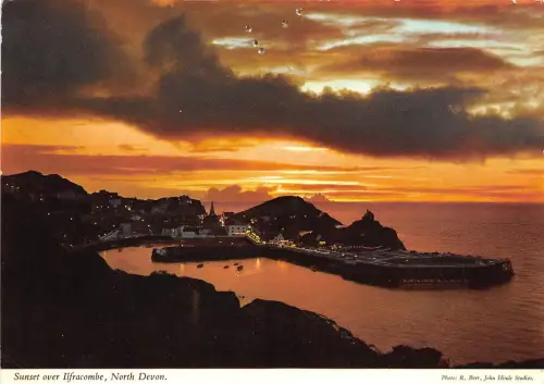 B86849 sunset over ilfracombe north devon uk