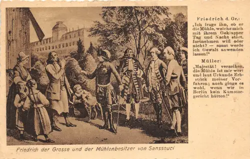 Lot215 Deutschland Friedrich der Große und der Mühlenbesitzer von Sanssouci Postkarte