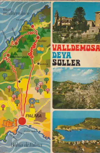 BF22919 valldemosa deya soller map cartes geographiques spain front/back image