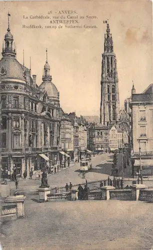 Br35200 Anvers La Cathedrale 1 vue du Canal au Sucre belgium