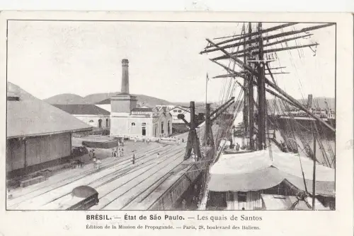 B80891 etat de sao paolo les quais de santos brasilien front/back image