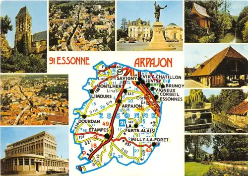 BR15803 Arpajon Multi Views Karte cartes Geographiques france