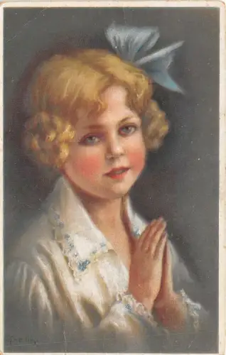 Lot140 Madis Nacht Gebet Kind Postkarte Gemälde Deutschland