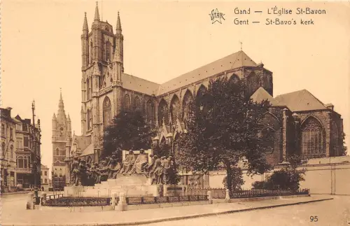 B74836 panorama des 3 tours et du quai aux herbes gand gent belgien