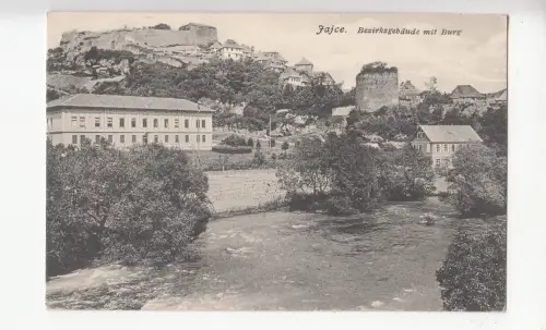B77848 Face bezirksgebaude mit burg bosnia scan front/back image