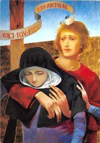 BF39097 Deploration de la Calvaire Basilique Salette Gemälde Kunst Postkarte