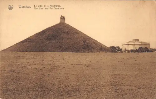 BR55300 Waterloo le lion et le panorama belgien
