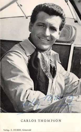 B82779 Carlos Thompson Filmstar Autogramm Front/Back Scan