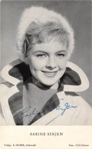 B82780 Sabine Sinjen Filmstar Autogramm Front/Back Scan