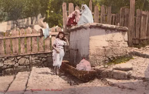 B77858 bosnien am brunnenr bosnia scan front/back image