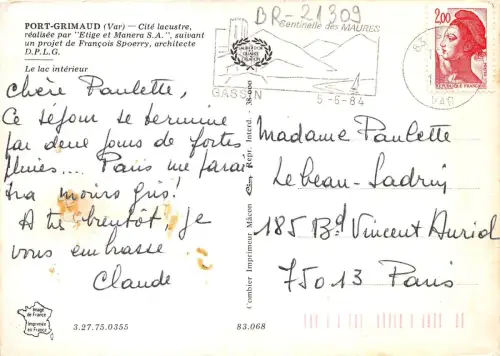 BR21309 POrt Grimaud Cite lacuster ship bateaux france