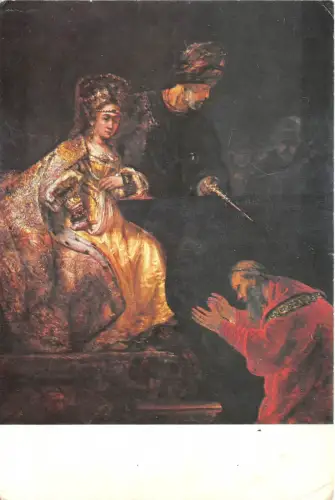 B48373 Rembrant van Rijn Haman bettelt Esthers Vergebung Gemälde Reproduktion