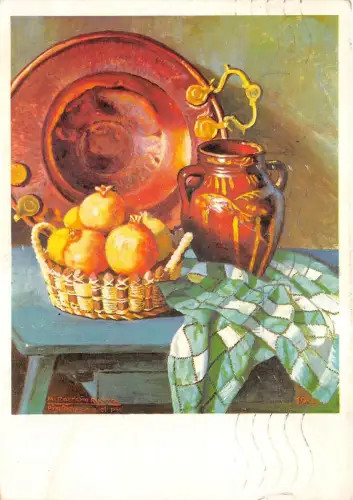 B73272 Cartolina artistica paint peintures dipingeti con la bocca o col piede