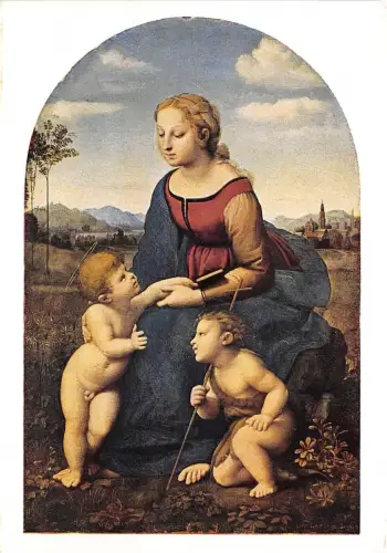 B51463 Raffaello Santi La Vierge dite La Belle Jardiniere Gemälde Postkarte