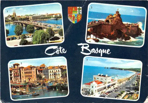 BR8292 Cote basque multi views ship bateaux france