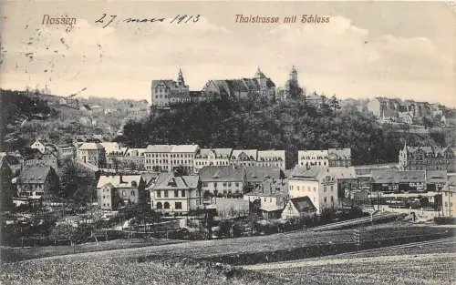 B3625 Deutschland Nossen Thalstraße mit Schloss Front/Back Scan