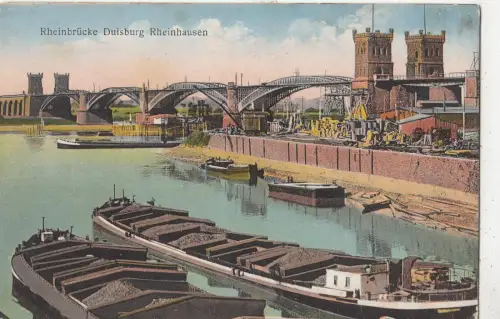 BF19329 Rheinbrücke Duisburg Rheinhausen Schiff Deutschland Vorder-/Rückbild