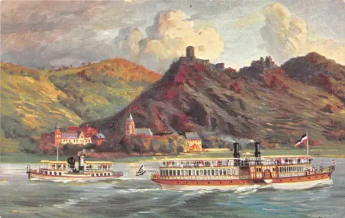 Lot212 Deutschland Postkarte Gemälde Schiff