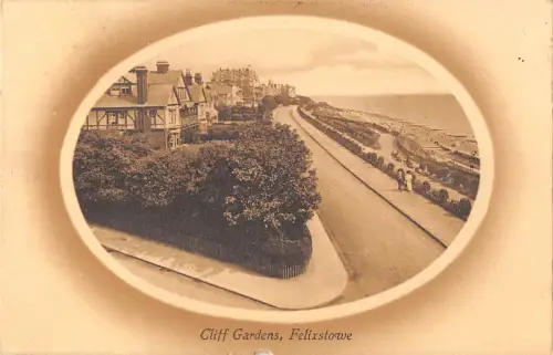 uk33869 cliff gardens felixstowe real photo uk