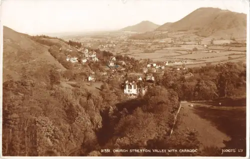 BR69658 Kirche Stretton Valley mit Caradoc UK Richtern 21351 Echtfoto