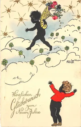 BG8708 Kleestern Kinder Neujahr Neujahrsgrüße Deutschland