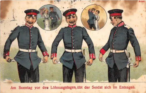 B25218 Schöne Karikatur Soldat Flirten Deutschland Flirt