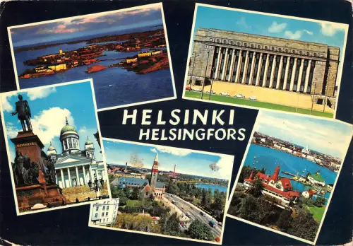 B110728 Suomi Finland Helsinki Helsingfors Statue Denkmal Kirche Panorama