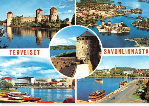 B109505 Finnland Savonlinna Suomi Finnland Schloss Luftansicht See Boote