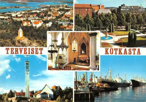 B109132 Finnland Kotka Suomi Terveiset Kotkasta See Hafen Bootsturm