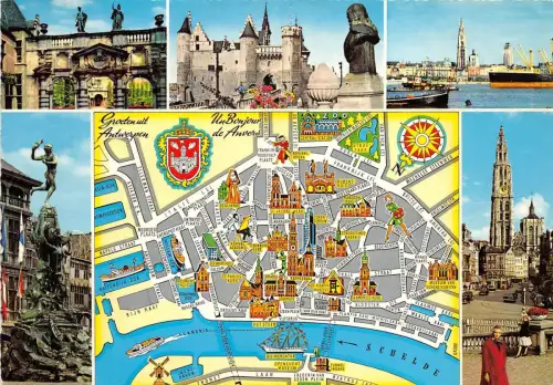BG5347 Karte cartes geographiques antwerpen anvers belgien