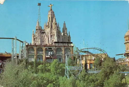 B84216 barcelona cumbrte del tibidabo con atraccianes spain