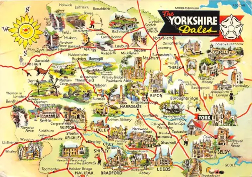B87076 the yorkshire dales map cartes geographiques uk