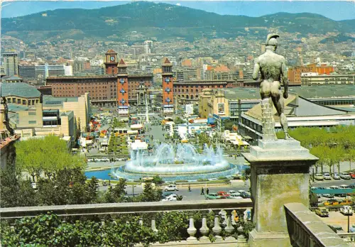 B84189 barcelona panorama desde el palacio nacional de montjunc spain