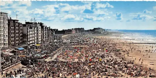 BR11086 vue generale de la plage Ostende 10x5cm belgien