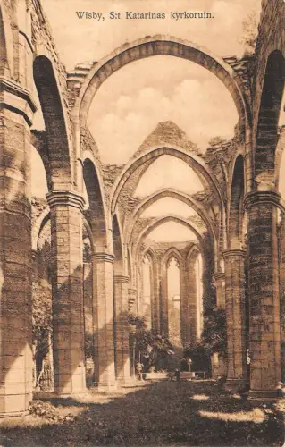 B107904 Schweden Wisby St. Katarinas Kyrkoruin Echtfoto UK