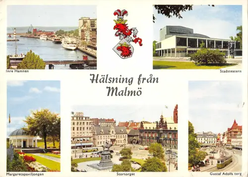 B110653 Schweden Halsning Fran Malmö, Inre Hamnen Stadstern Stortorget
