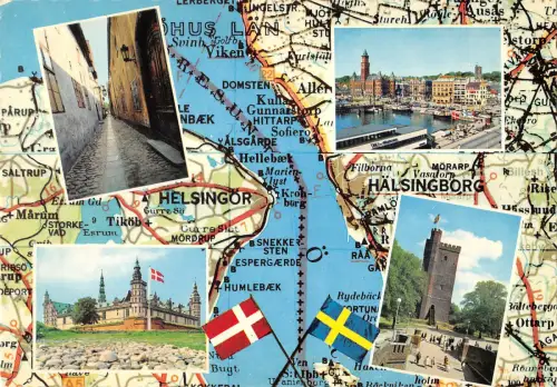 B108373 Schweden Halsingborg Helsingor Tower, Hafenboote Echtfoto UK