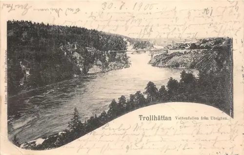 Lot267 trollhattan vattenfallen fran utsigten sweden litho