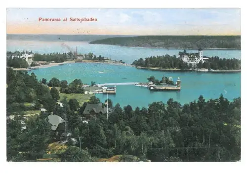 B82367 Schweden Saltsjobaden 1907 perfekte Form Vorder-/Rückbild