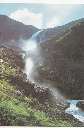 BF13647 norway trollstigen stigfoss bru over stig front/back image