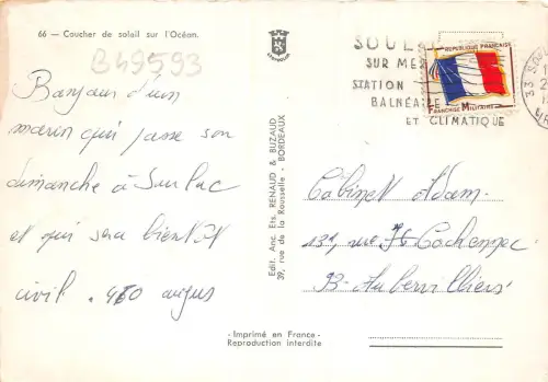 B49593 coucher de soleil sur l'Ocean france