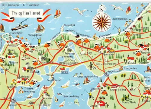 B99022 thy og han herred denmark maps cartes geographiques