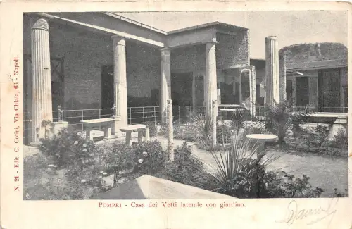 Br35371 Pompei Casa dei Vettii laterale con giardino italy