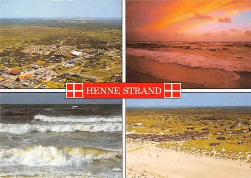 B109292 Dänemark Henne Strand Strand Meer Wellen Landschaft Sonnenuntergang Camping