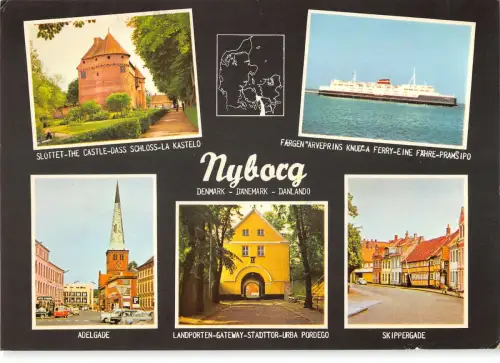 B109998 Dänemark Nyborg Slottet The Castle, Adelgade Skippergade Boat Bateau